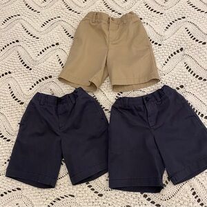3 Lands End School Uniform Chino Shorts Navy Khaki size 6